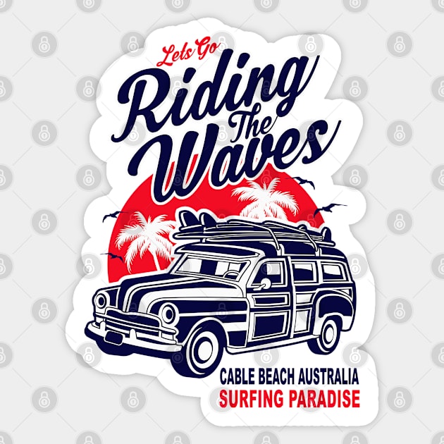 Cable Beach Australia Surfing Paradise Sticker by bougieFire